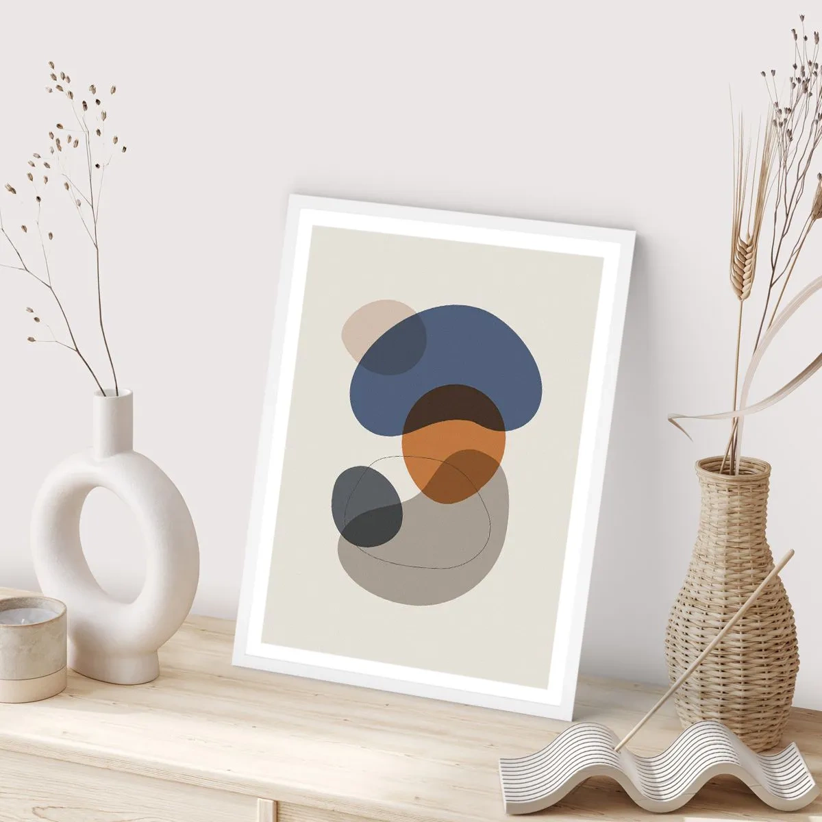 Póster en marco blanco - Gotas de color - 61x91 cm