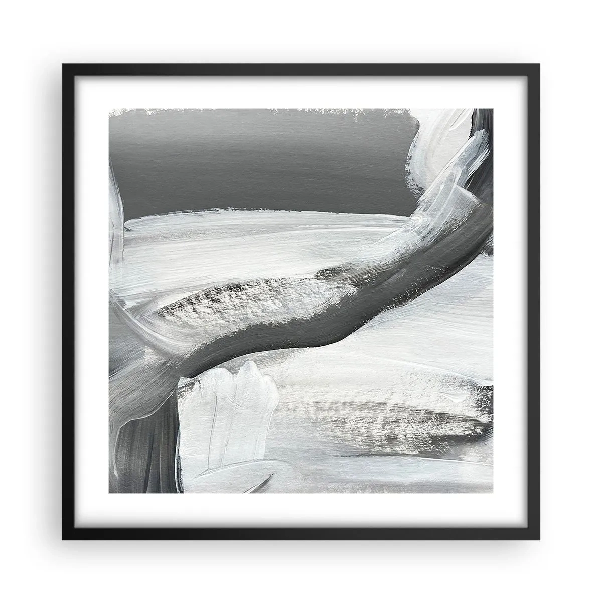 Póster en marco negro - Con movimientos decididos - 50x50 cm