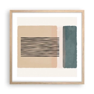 Póster en marco roble claro - Todo en orden - 50x50 cm