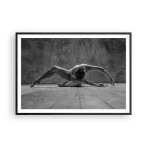 Póster en marco negro - Una bailarina en pose artística. - 100x70cm - Simetría encontrada - Decoración de pared moderna para salón y dormitorio ARTTOR