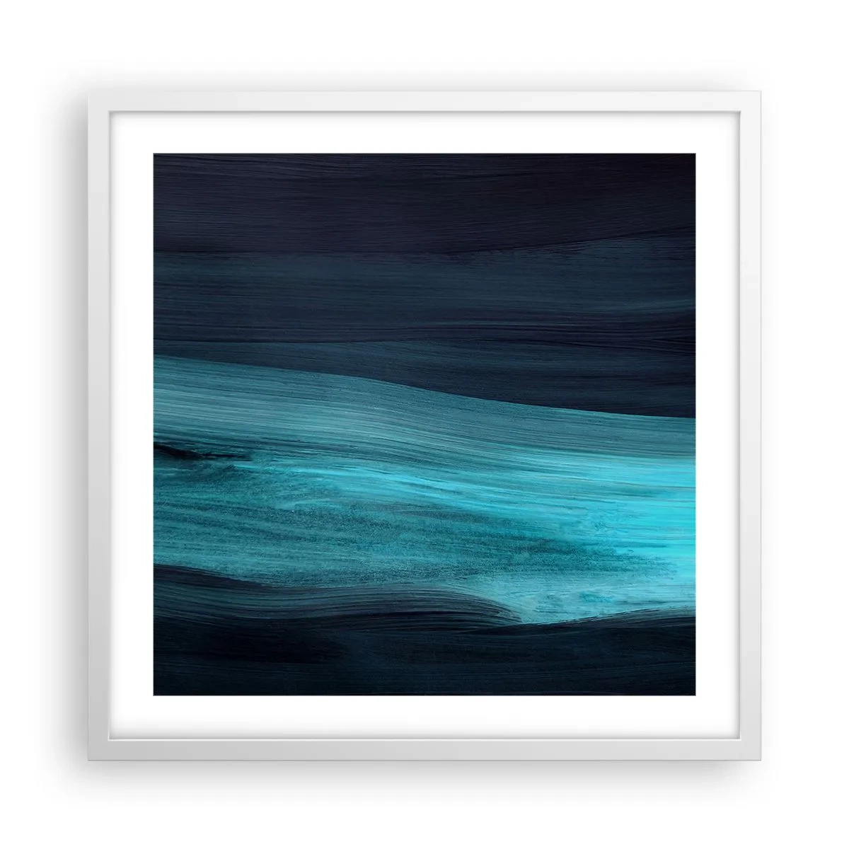 Póster en marco blanco - Nadar con la corriente - 50x50 cm