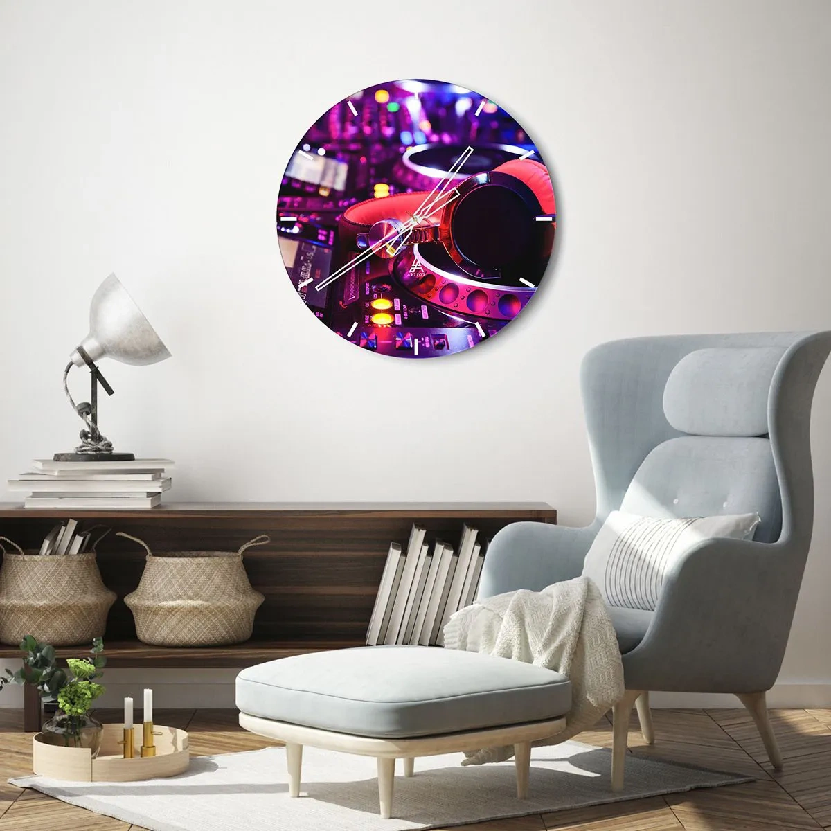Reloj de pared - Reloj de vidrio - Antes de que comience la diversión - 40x40 cm