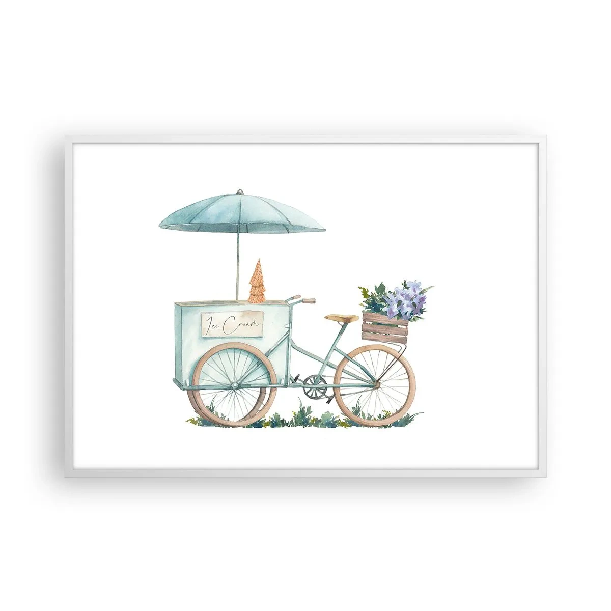 Póster en marco blanco - Dulce recuerdo del verano - 100x70 cm