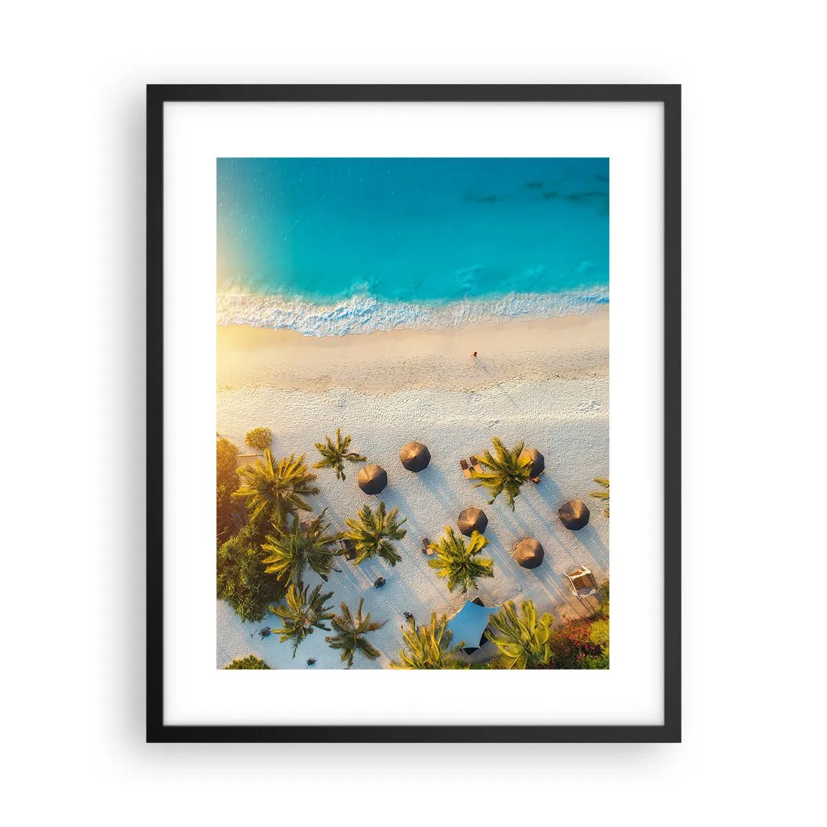Póster en marco negro - Bienvenidos al paraíso - 40x50 cm