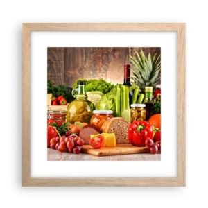 Póster en marco roble claro - La mesa está lista - 30x30 cm