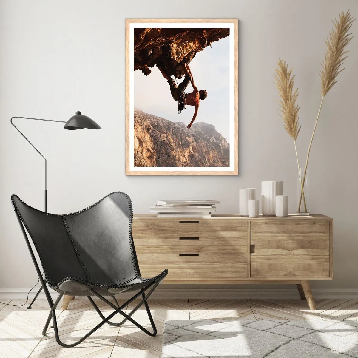 Póster en marco roble claro - Un mundo en la roca - 70x100 cm