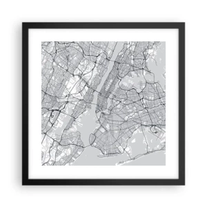 Póster en marco negro - Anatomía de una metrópolis - 40x40 cm