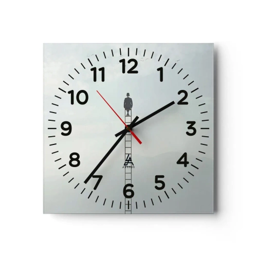 Reloj de pared - Reloj de vidrio - Hacia lo más alto - 40x40 cm