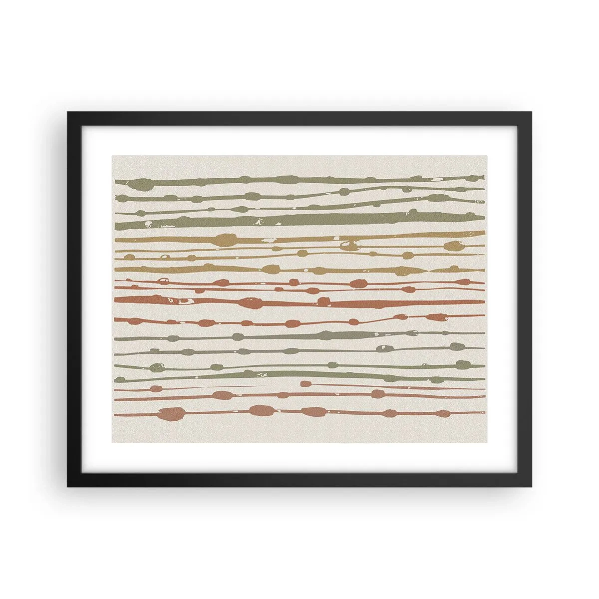 Póster en marco negro - Composición de notas musicales - 50x40 cm