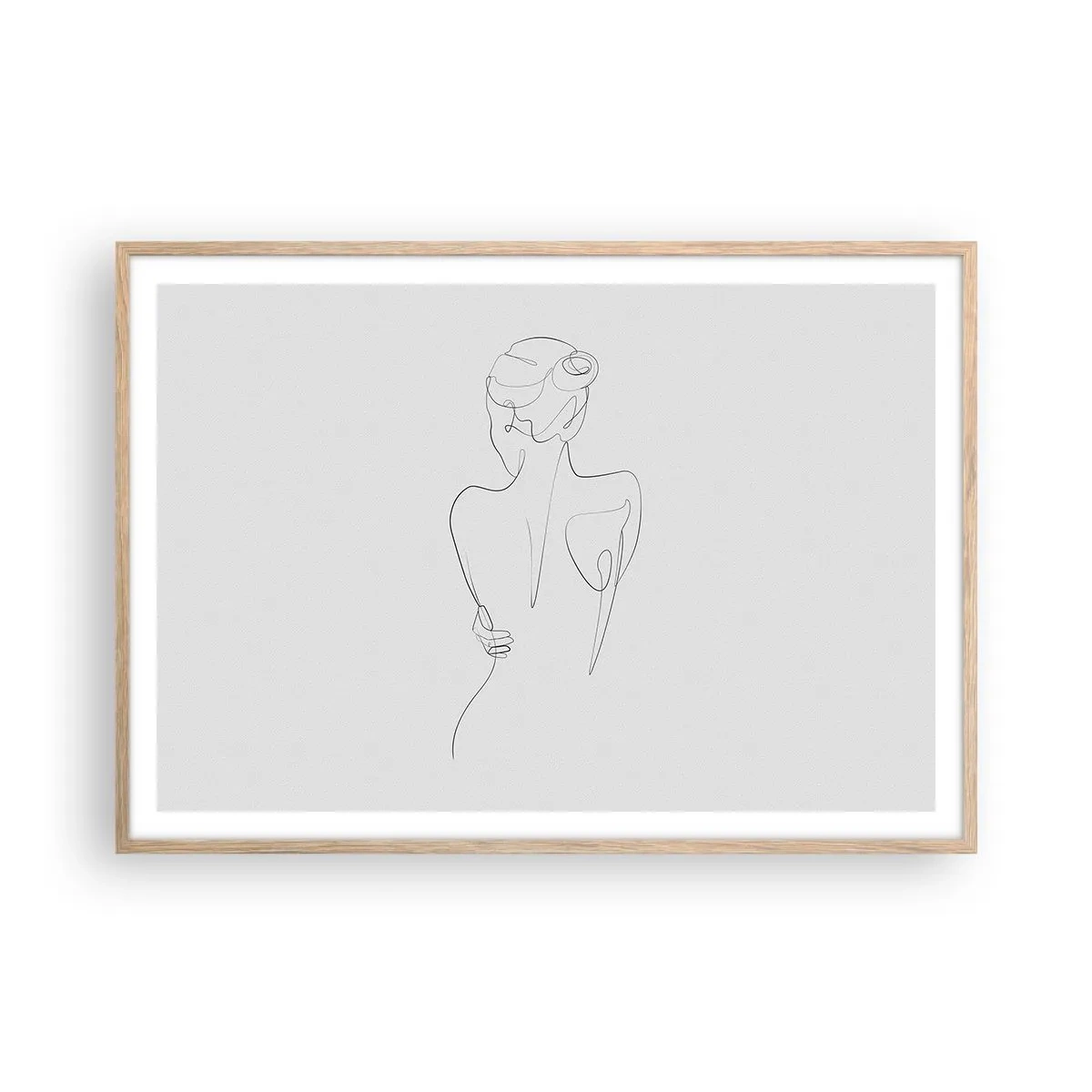 Póster en marco roble claro - Música del cuerpo - 100x70 cm
