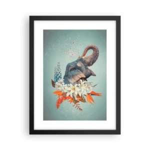 Póster en marco negro - Un grito de alegría - 30x40 cm