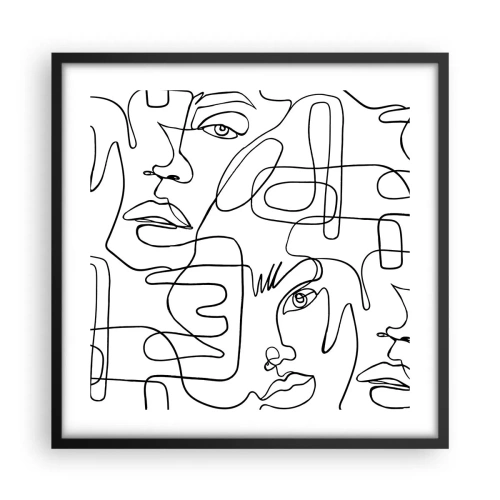 Póster en marco negro - Entre emociones enredadas - 50x50 cm