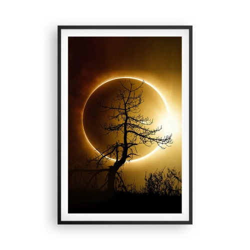Póster en marco negro - Eclipse total - 61x91 cm