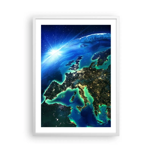 Póster en marco blanco - Una Europa resplandeciente - 50x70 cm