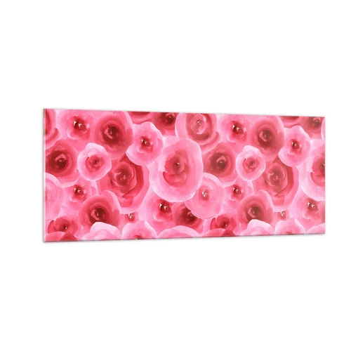 Cuadro sobre vidrio - Impresiones sobre Vidrio - Rosas abajo y arriba - 100x40 cm