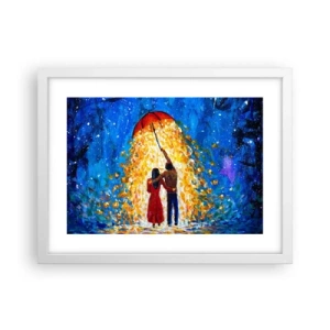 Póster en marco blanco - La magia de una tarde lluviosa - 40x30 cm