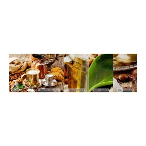 Muestra de fotomural Premium Sand - Que tengas un buen día - Café, Gastronomía, Cocina - 100x30 cm