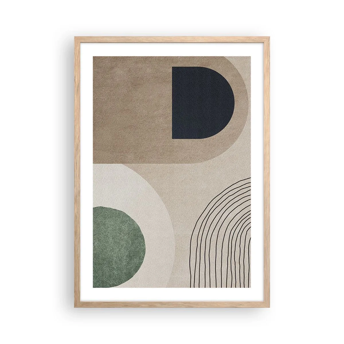 Póster en marco roble claro - La delicadeza de un óvalo - 50x70 cm