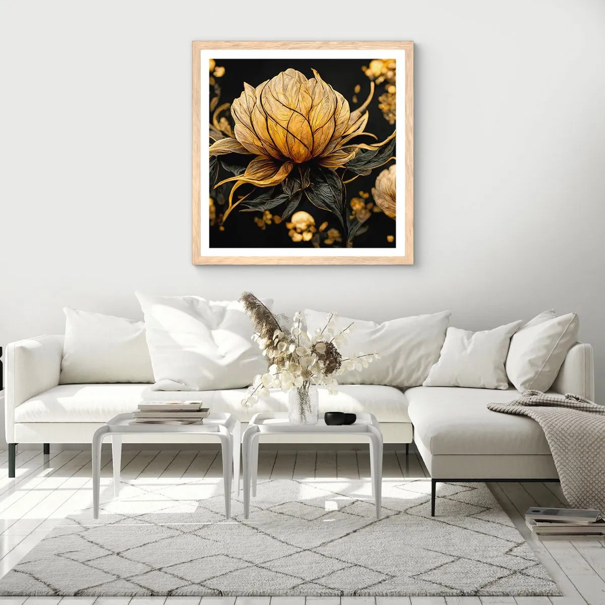 Póster en marco roble claro - Sutil fragilidad - 40x40 cm