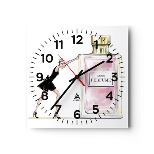 Reloj de pared - Reloj de vidrio - La esencia de la feminidad - 30x30 cm
