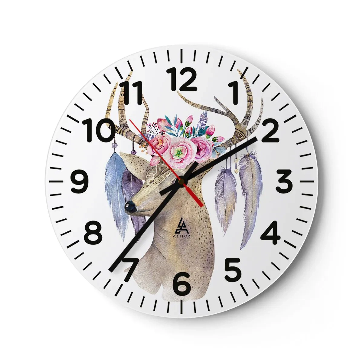 Reloj de pared - Reloj de vidrio - Guía del alma - gentil, inocente - 30x30 cm