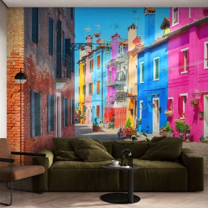 Fotomural Autadhesivo Deluxe Sticker - Pueblo colorido - Ciudad, Italia, Arquitectura - 100x70 cm