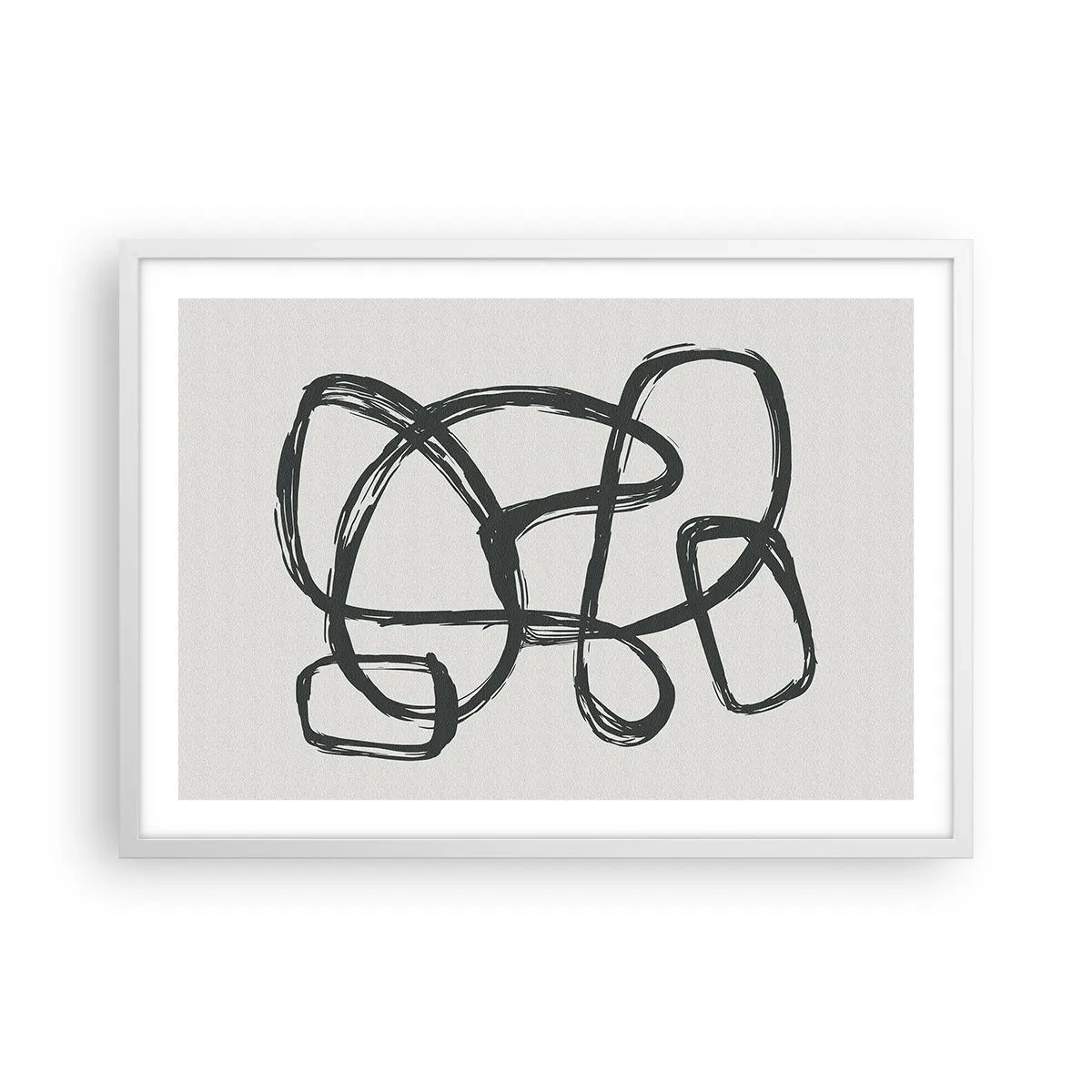 Póster en marco blanco - Abstracción en bucle - 70x50 cm