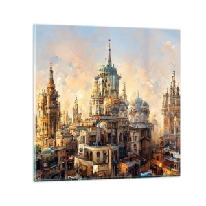 Cuadro sobre vidrio - Impresiones sobre Vidrio - Una ciudad de ciudades - 30x30 cm