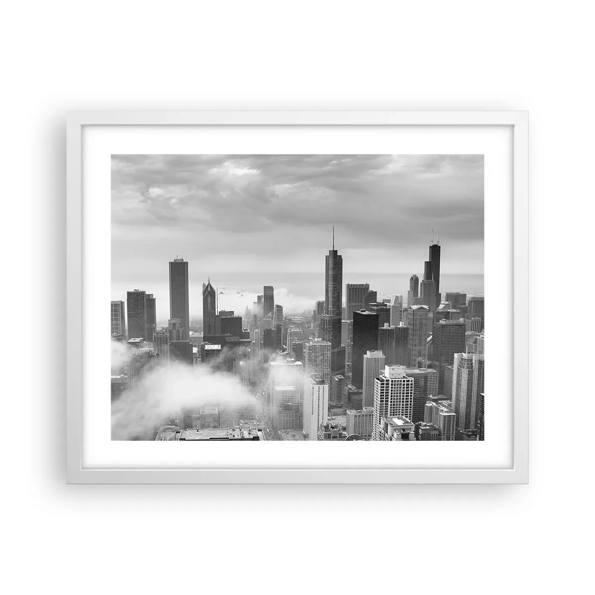 Póster en marco blanco - Paisaje americano - 50x40 cm