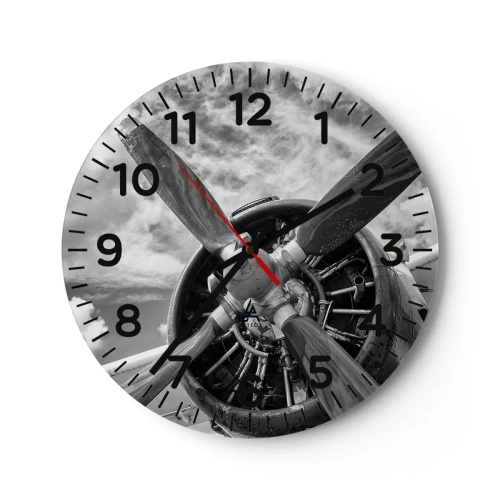Reloj de pared - Reloj de vidrio - Conquistador de los cielos - 30x30 cm