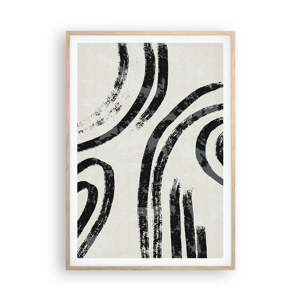 Póster en marco roble claro - A medias - 70x100 cm