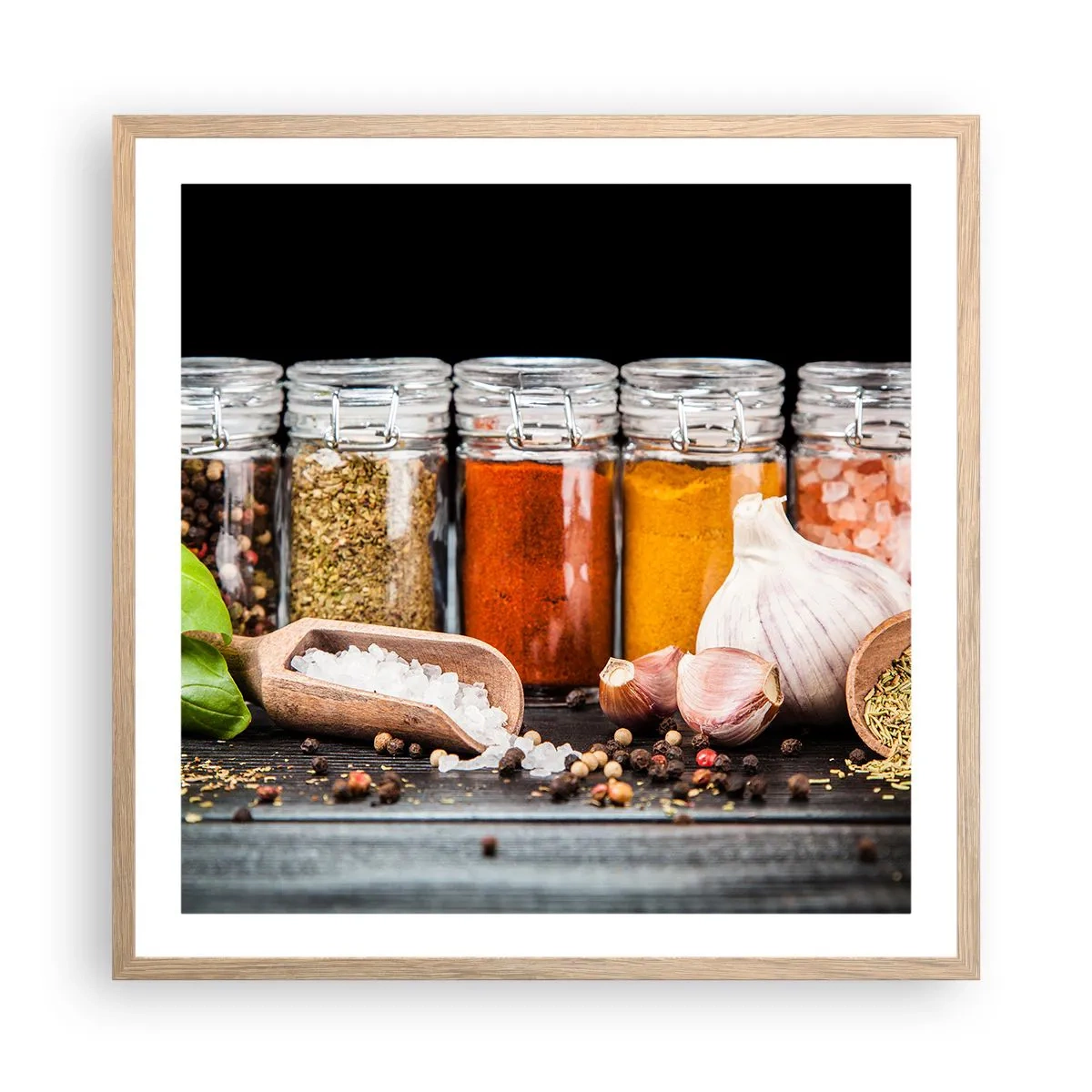 Póster en marco roble claro - Para que la vida sepa bien - 60x60 cm