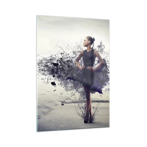 Cuadro sobre vidrio - Impresiones sobre Vidrio - Una mujer con un vestido borroso contra el fondo de agua tranquila. - 50x70cm - Venus africana - Decoración de pared moderna para salón y dormitorio ARTTOR