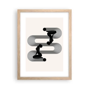 Póster en marco roble claro - Simetría sensual - 30x40 cm