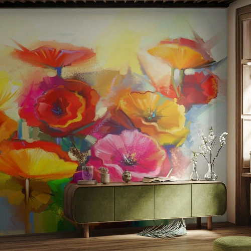 Fotomural Premium Canvas - No solo rojo - flores, amapolas, Jardín - 450x315 cm