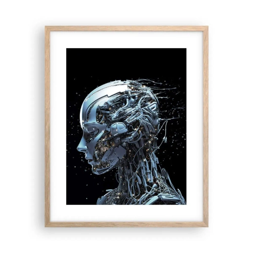 Póster en marco roble claro - La tecnología es una mujer - 40x50 cm