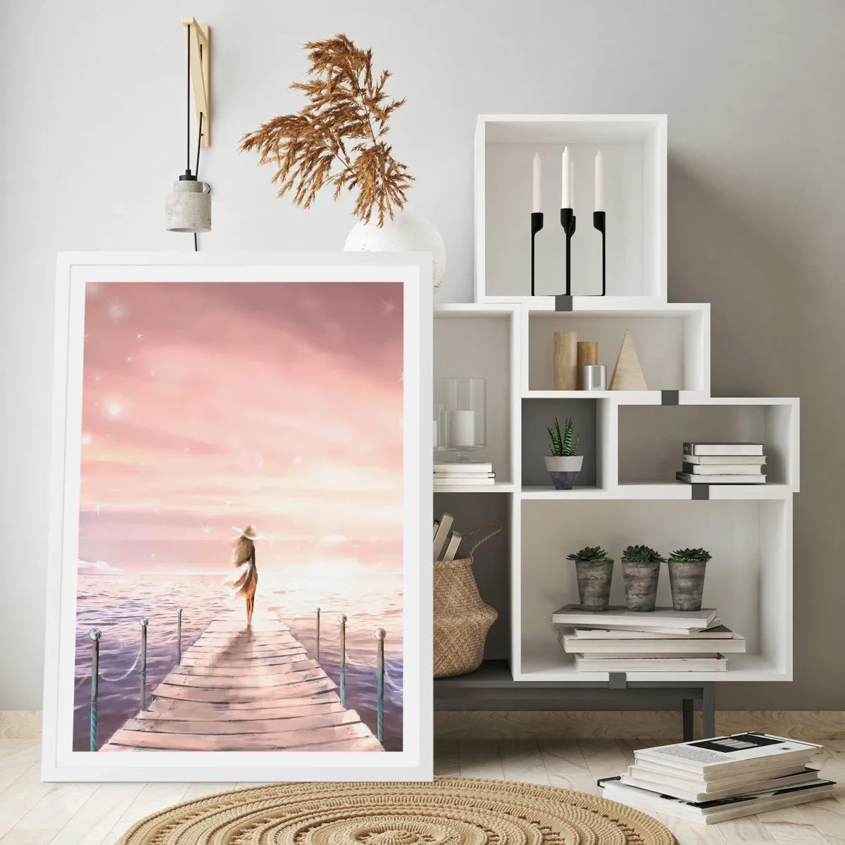 Póster en marco blanco - A la luz de un sueño - 50x70 cm