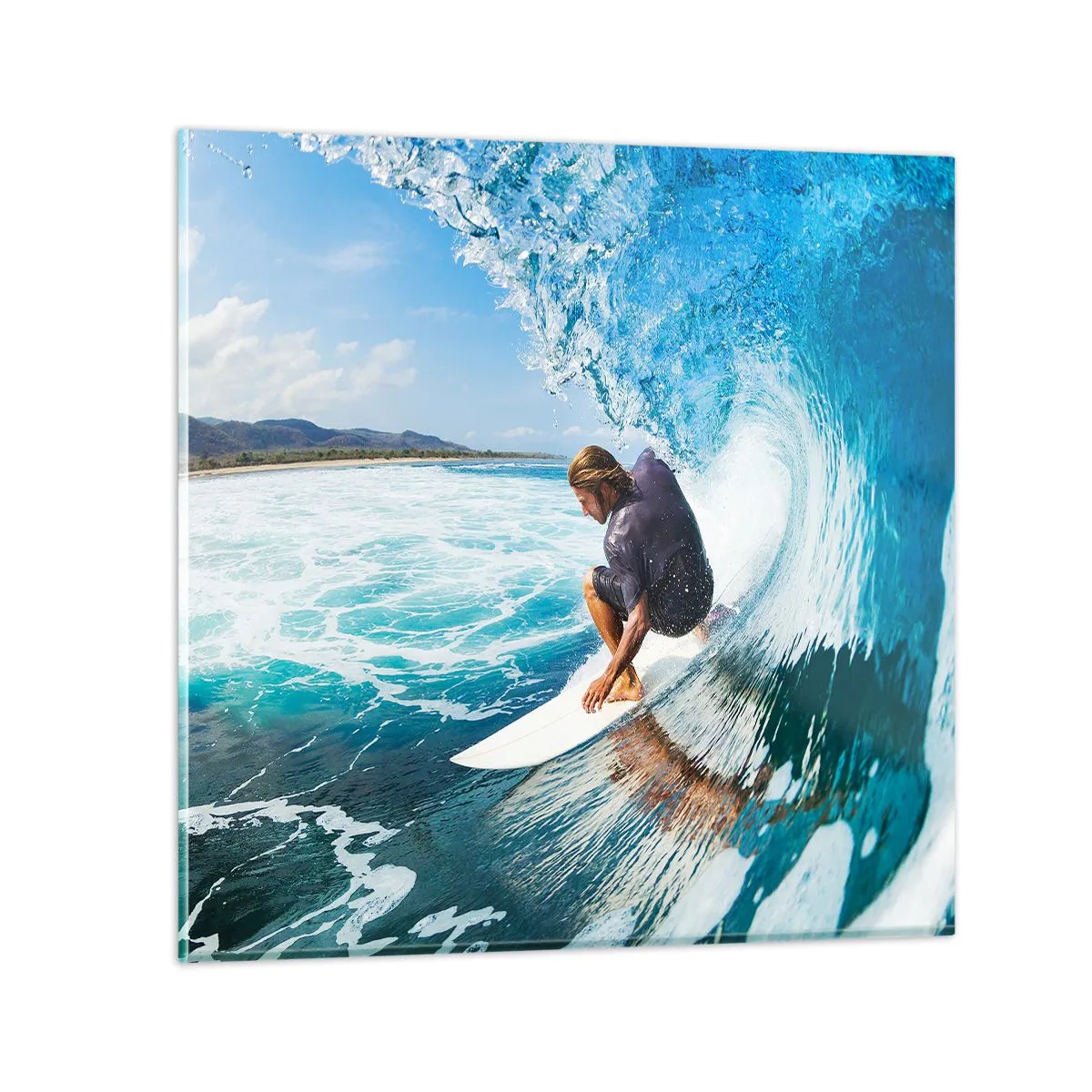 Cuadro sobre vidrio - Impresiones sobre Vidrio - Bailando con las olas - 30x30 cm