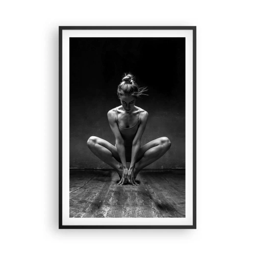 Póster en marco negro - Concentración de energía del baile - 61x91 cm