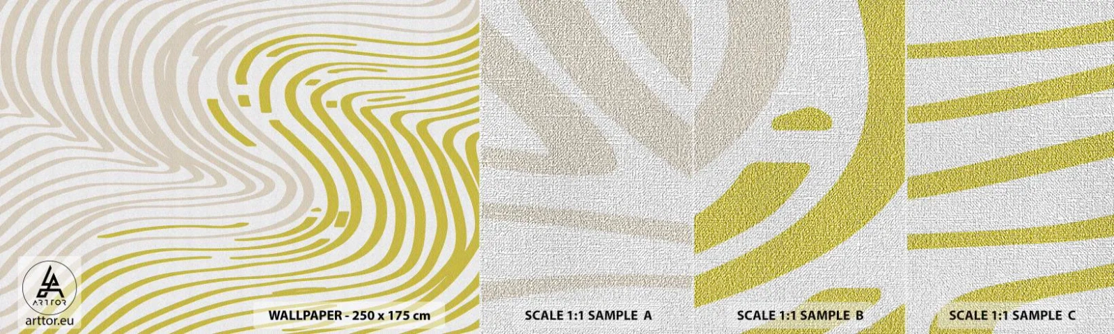 Muestra de fotomural Premium Canvas - Composición curvada - Minimalismo, Pedazo, Brillante - 100x30 cm