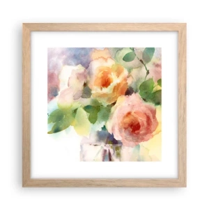 Póster en marco roble claro - Delicado como una acuarela - 30x30 cm