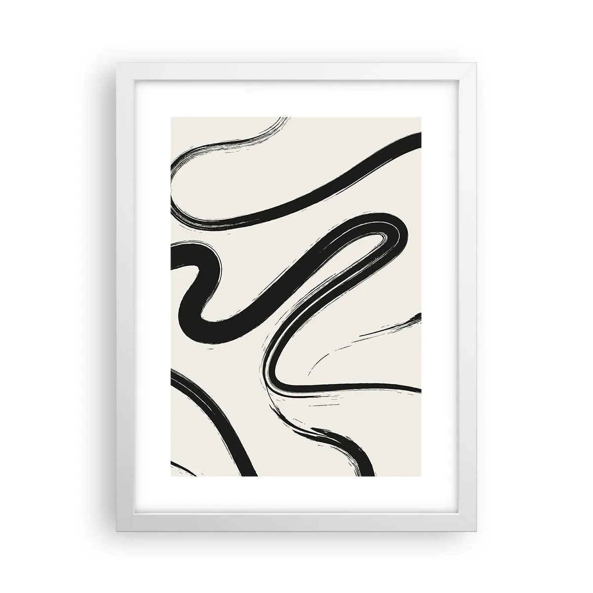 Póster en marco blanco - Fantasía en blanco y negro - 30x40 cm