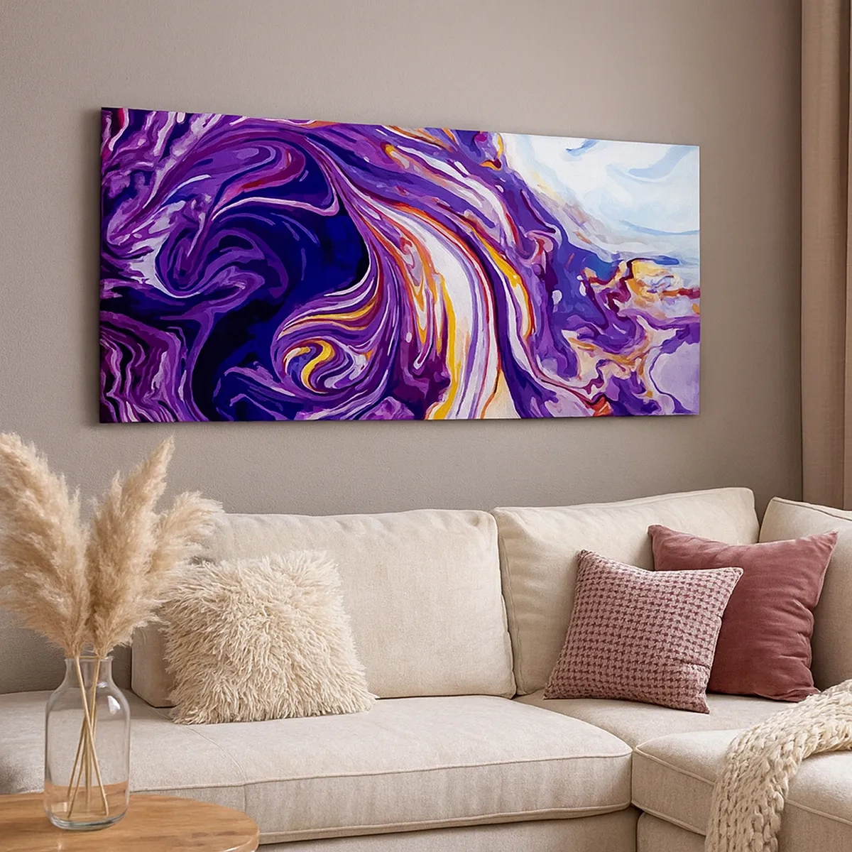 Cuadro sobre lienzo - Impresión de Imagen - Una curva en el violeta - 30x30 cm
