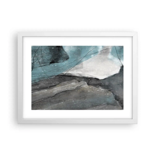 Póster en marco blanco - Abstracción: rocas y hielo - 40x30 cm