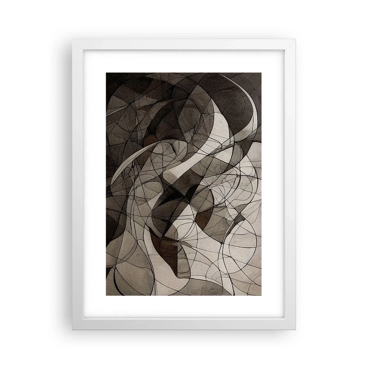 Póster en marco blanco - Circulación en colores tierra - 30x40 cm