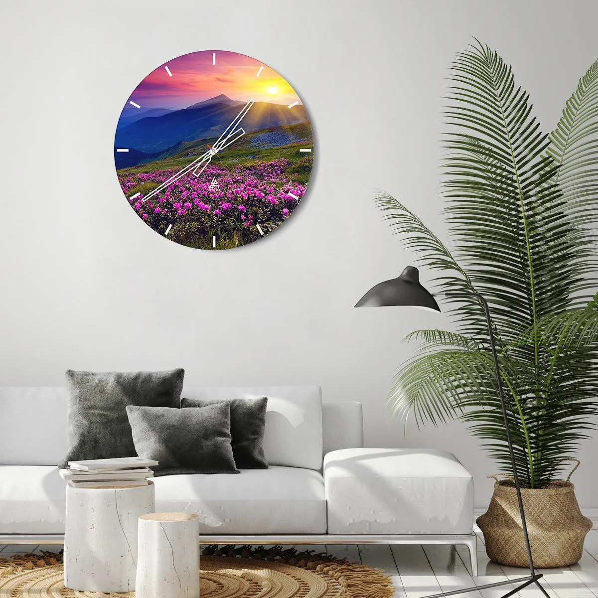Reloj de pared - Reloj de vidrio - ... Y el aroma a hierbas está por todas partes - 30x30 cm