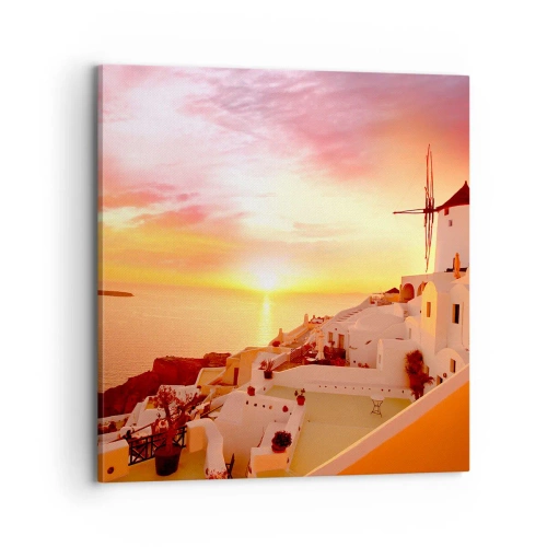 Cuadro sobre lienzo - Impresión de Imagen - Blanco y dorado - 70x70 cm