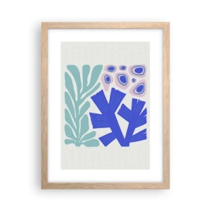 Póster en marco roble claro - Jardín submarino - 30x40 cm