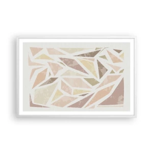 Póster en marco blanco - Composición de vidrieras - 91x61 cm