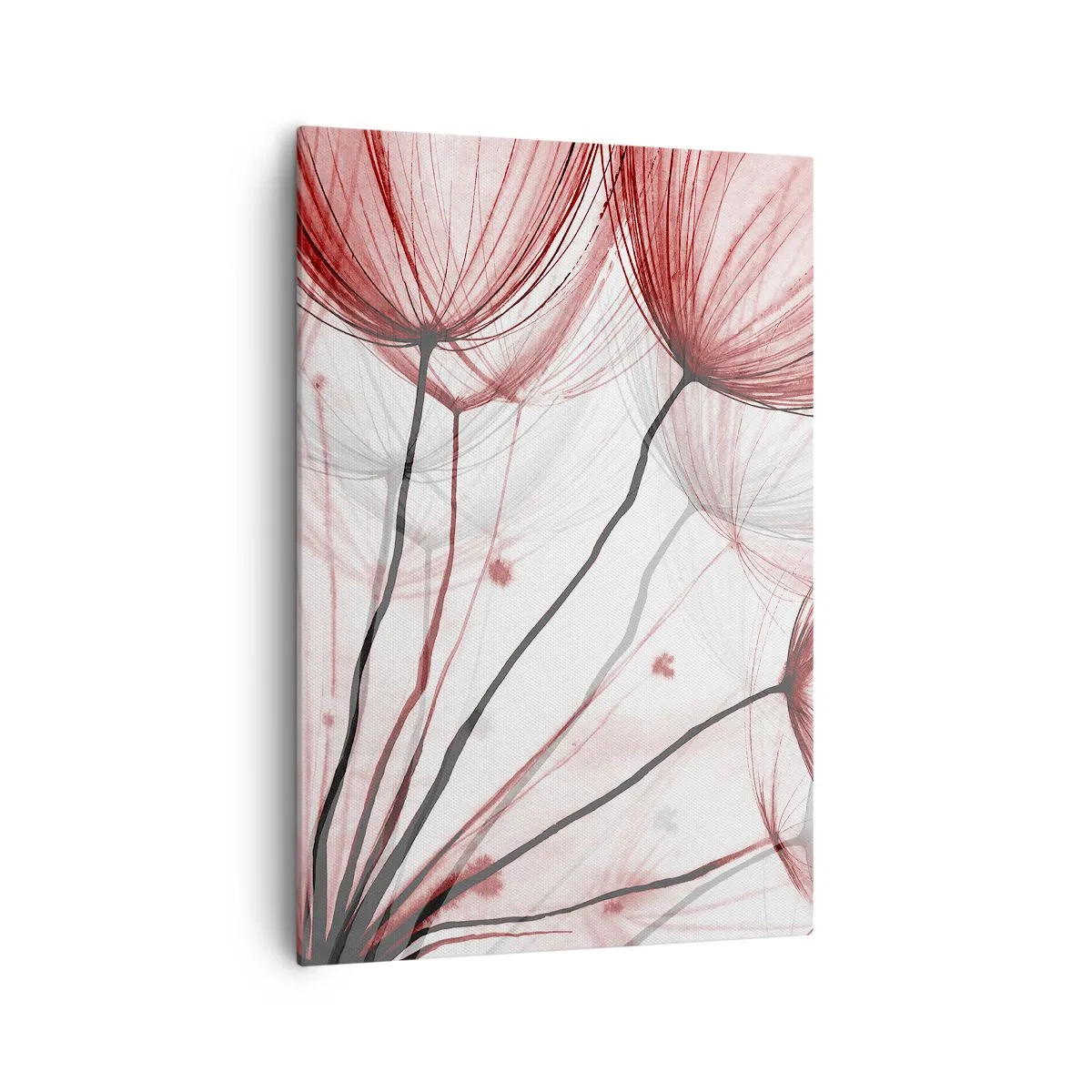 Cuadro sobre lienzo - Impresión de Imagen - Delicadas flores en tonos rojos sobre un fondo claro. - 70x100cm - Antes de partir - Decoración de pared moderna para salón y dormitorio ARTTOR